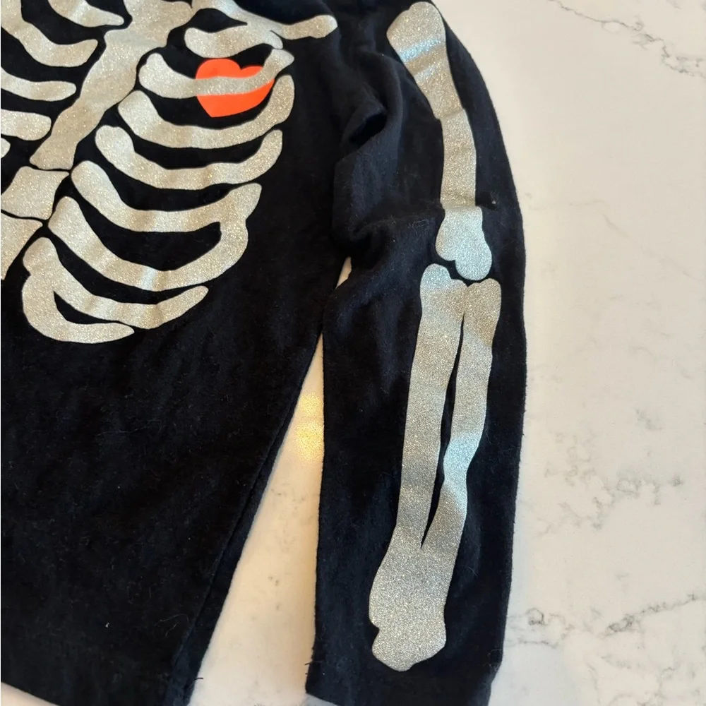Crewcuts Black Skeleton Print Long Sleeve Tee- Glow in the Dark